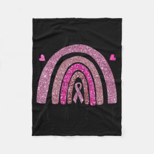 Im Oktober tragen wir Pink Rainbow Breast Cancer A Fleecedecke