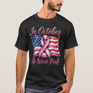 Im Oktober tragen wir Pink Ribbon 2025 Brustkrebs T-Shirt