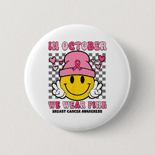 Im Oktober tragen wir Pink Ribbon Ghost Halloween Button