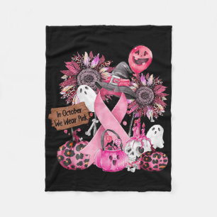 Im Oktober tragen wir Pink Ribbon Ghost Halloween Fleecedecke
