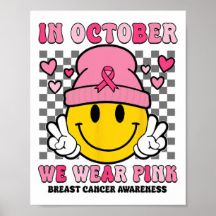 Im Oktober tragen wir Pink Ribbon Ghost Halloween  Poster