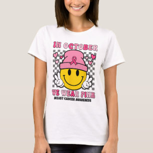 Im Oktober tragen wir Pink Ribbon Ghost Halloween T-Shirt