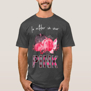 Im Oktober tragen wir Pink Ribbon Leopard Pumpkin  T-Shirt
