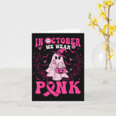 Im Oktober tragen wir Pink Shirt Ghost Halloween B Karte (Gelbe Blume)