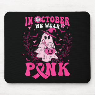 Im Oktober tragen wir Pink Shirt Ghost Halloween B Mousepad