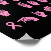 Im Oktober tragen wir Pink Sign Language Breast Ca Poster (Ecke)