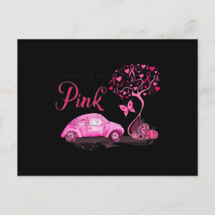 Im Oktober tragen wir Pink Truck Tree Brustkrebs A Postkarte
