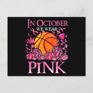 Im Oktober tragen wir rosa Basketball Brustkrebs A Postkarte