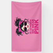 Im Oktober tragen wir rosa Brustkrebs-Bewusstsein Banner (Vertikal)