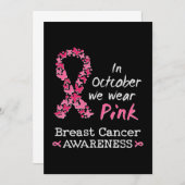 Im Oktober tragen wir rosa Brustkrebs-Bewusstsein Einladung (Vorne/Hinten)