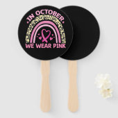 Im Oktober tragen wir rosa Brustkrebs-Bewusstsein Fächer (Vorne und Hinten)
