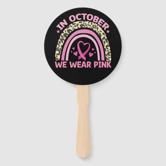 Im Oktober tragen wir rosa Brustkrebs-Bewusstsein Fächer (Vorderseite)
