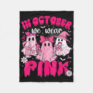 Im Oktober tragen wir rosa Brustkrebs-Bewusstsein  Fleecedecke