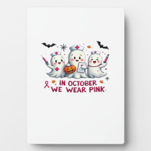 im Oktober tragen wir rosa Brustkrebs-Bewusstsein  Fotoplatte