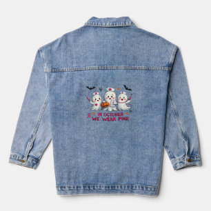 Im Oktober tragen wir rosa Brustkrebs-Bewusstsein Jeansjacke