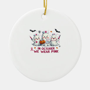 im Oktober tragen wir rosa Brustkrebs-Bewusstsein  Keramik Ornament