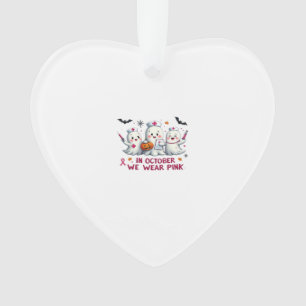 im Oktober tragen wir rosa Brustkrebs-Bewusstsein Ornament