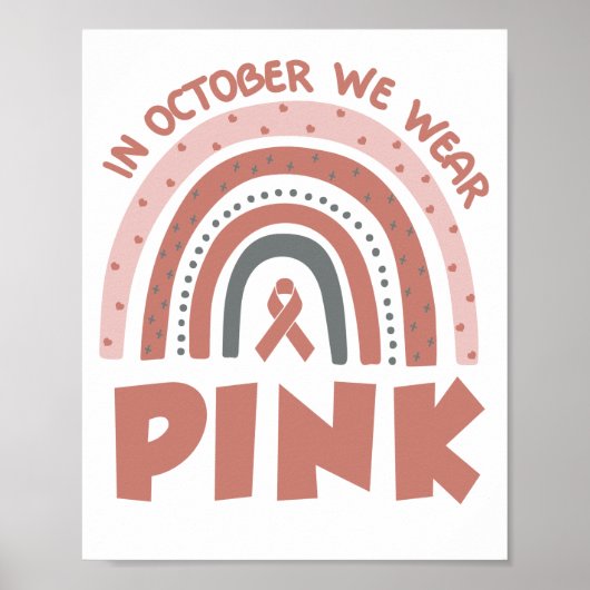 Im Oktober tragen wir rosa Brustkrebs-Bewusstsein Poster (Vorne)
