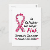 Im Oktober tragen wir rosa Brustkrebs-Bewusstsein Postkarte (Vorne/Hinten)