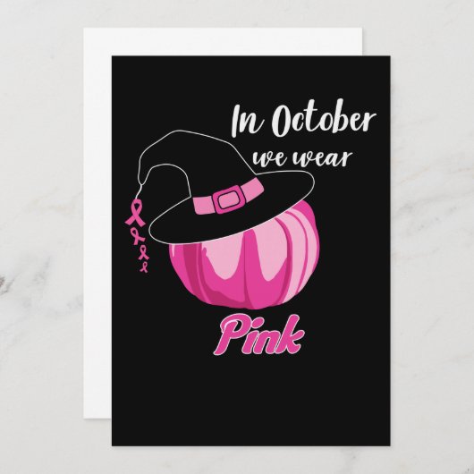 Im Oktober tragen wir rosa Brustkrebs-Bewusstsein Save The Date (Vorne/Hinten)