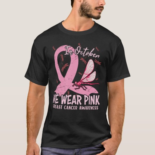 Im Oktober tragen wir rosa Brustkrebs-Bewusstsein T-Shirt (Vorderseite)