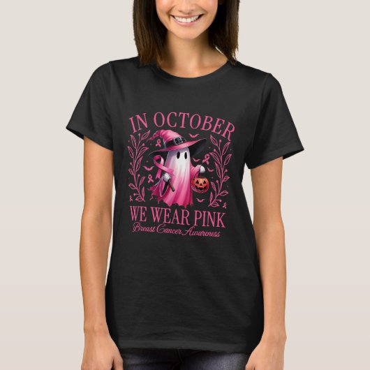 Im Oktober tragen wir rosa Brustkrebs-Bewusstsein T-Shirt (Vorderseite)