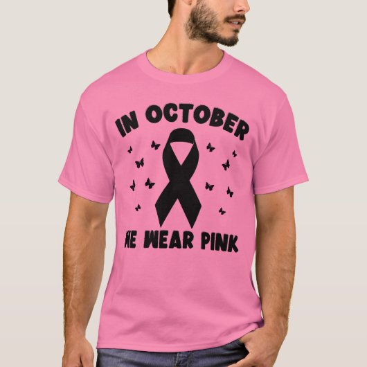 Im Oktober tragen wir rosa Brustkrebs-Bewusstsein T-Shirt (Vorderseite)