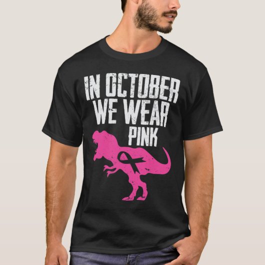 Im Oktober tragen wir rosa Brustkrebs-Bewusstsein T-Shirt (Vorderseite)