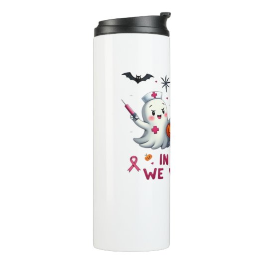 Im Oktober tragen wir rosa Brustkrebs-Bewusstsein Thermosbecher (Nach links gedreht)