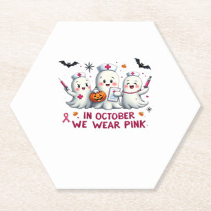 Im Oktober tragen wir rosa Brustkrebs-Bewusstsein Untersetzer