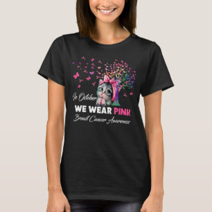 Im Oktober tragen wir rosa Brustkrebs-Butterf T-Shirt