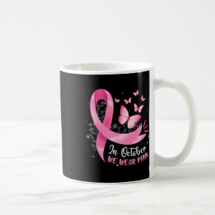 Im Oktober tragen wir rosa Brustkrebs Butterfly Pi Kaffeetasse