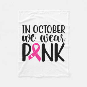 Im Oktober tragen wir rosa Brustkrebs Fleecedecke