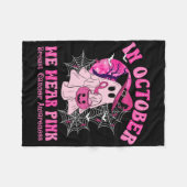 Im Oktober tragen wir rosa Brustkrebs Frauen Geist Fleecedecke (Vorderseite (Horizontal))