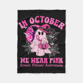 Im Oktober tragen wir rosa Brustkrebs Frauen Geist Fleecedecke (Vorderseite)