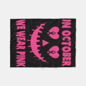 Im Oktober tragen wir rosa Brustkrebs Halloween Pu Fleecedecke (Vorderseite (Horizontal))