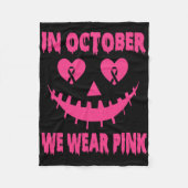 Im Oktober tragen wir rosa Brustkrebs Halloween Pu Fleecedecke (Vorderseite)