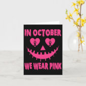 Im Oktober tragen wir rosa Brustkrebs Halloween Pu Karte (Gelbe Blume)