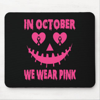 Im Oktober tragen wir rosa Brustkrebs Halloween Pu Mousepad