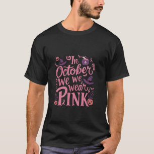 Im Oktober tragen wir rosa Brustkrebs Halloween Pu T-Shirt
