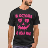 Im Oktober tragen wir rosa Brustkrebs Halloween Pu T-Shirt (Vorderseite)