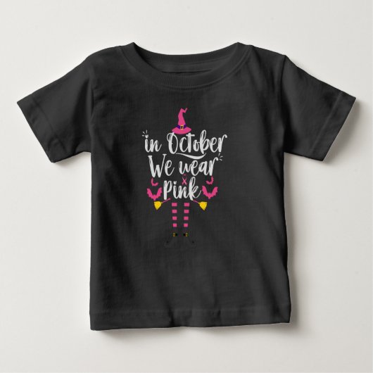 Im Oktober tragen wir rosa Brustkrebs, Hexengesche Baby T-shirt (Vorderseite)