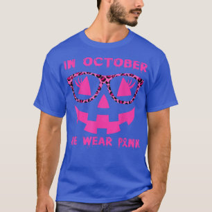 Im Oktober tragen wir rosa Brustkrebs-Jackolantern T-Shirt