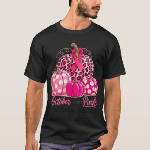 im Oktober tragen wir rosa Brustkrebs-Kürbis Herbs T-Shirt