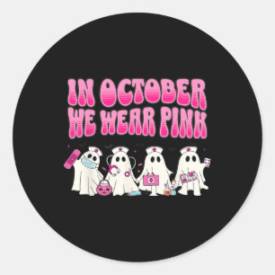 Im Oktober tragen wir rosa Brustkrebs Runder Aufkleber