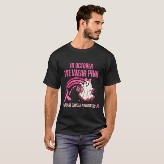 Im Oktober tragen wir rosa Brustkrebs T-Shirt (Vorne ganz)
