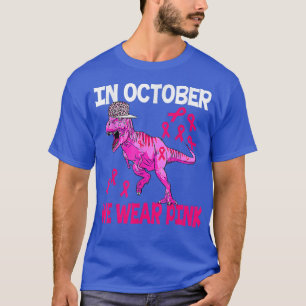 Im Oktober tragen wir rosa Brustkrebs Tre Dino Kin T-Shirt
