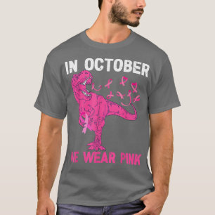 Im Oktober tragen wir rosa Brustkrebs Tre Dino Kin T-Shirt