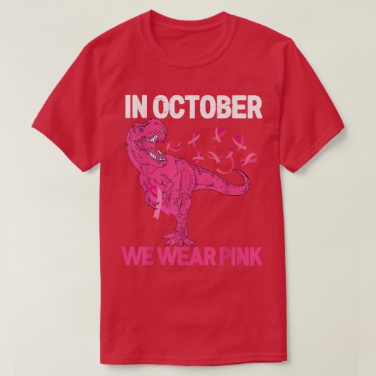 Im Oktober tragen wir rosa Brustkrebs Tre Dino Kin T-Shirt (Design vorne)