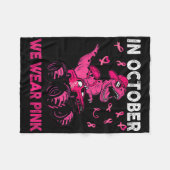 Im Oktober tragen wir rosa Brustkrebs Trex Dino Ki Fleecedecke (Vorderseite (Horizontal))